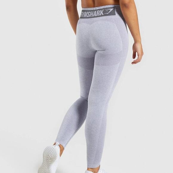 Flex High Waisted Leggings in Blue/Grey Marl - Picture 1 of 5